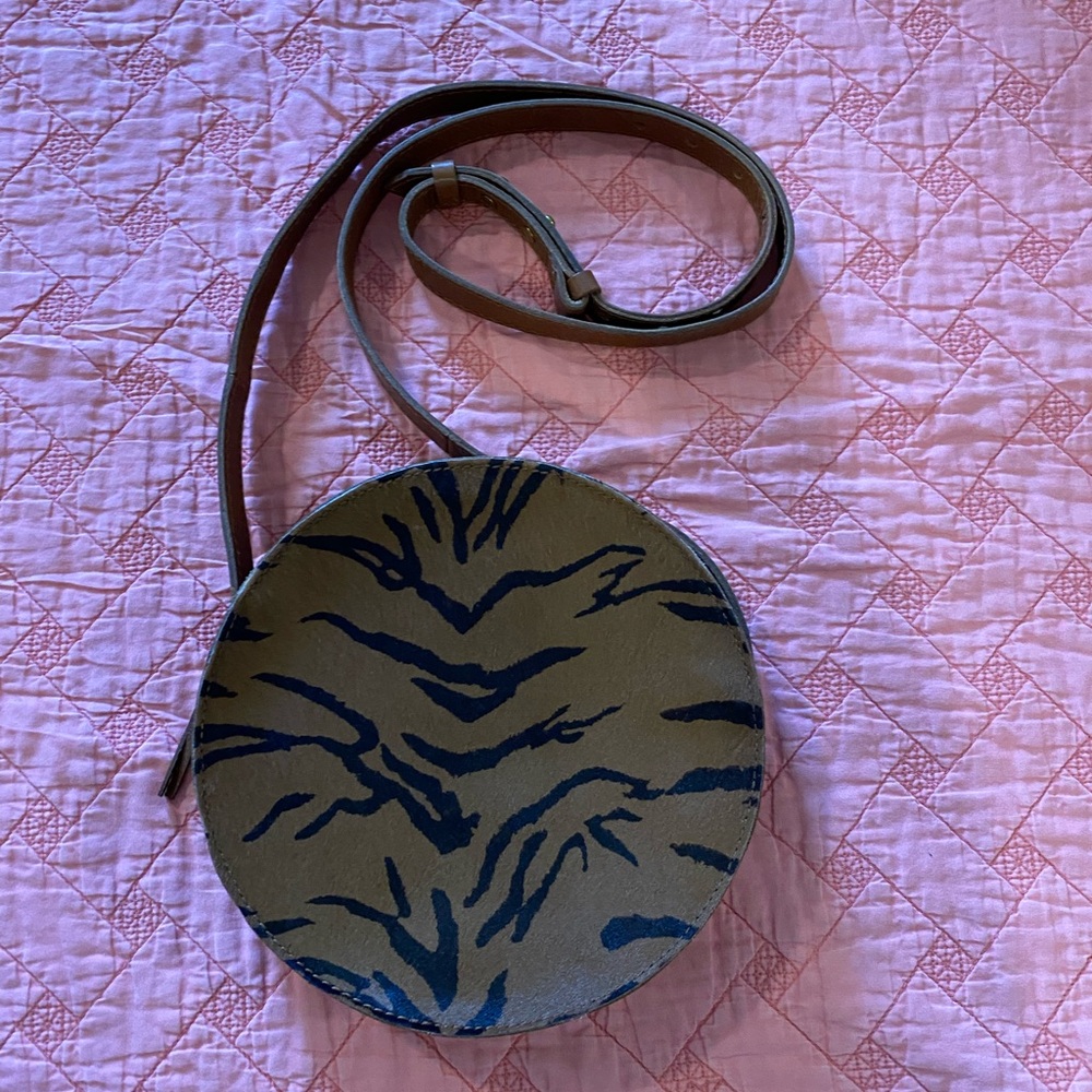 Madewell Tan and Black Crossbody Bag with Animal Print